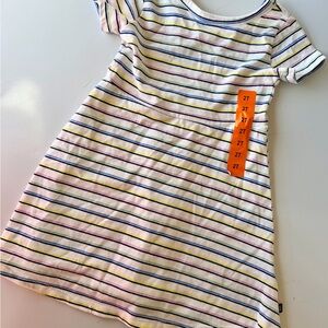 GAP Kids Striped Dress - White, Blue, Yellow